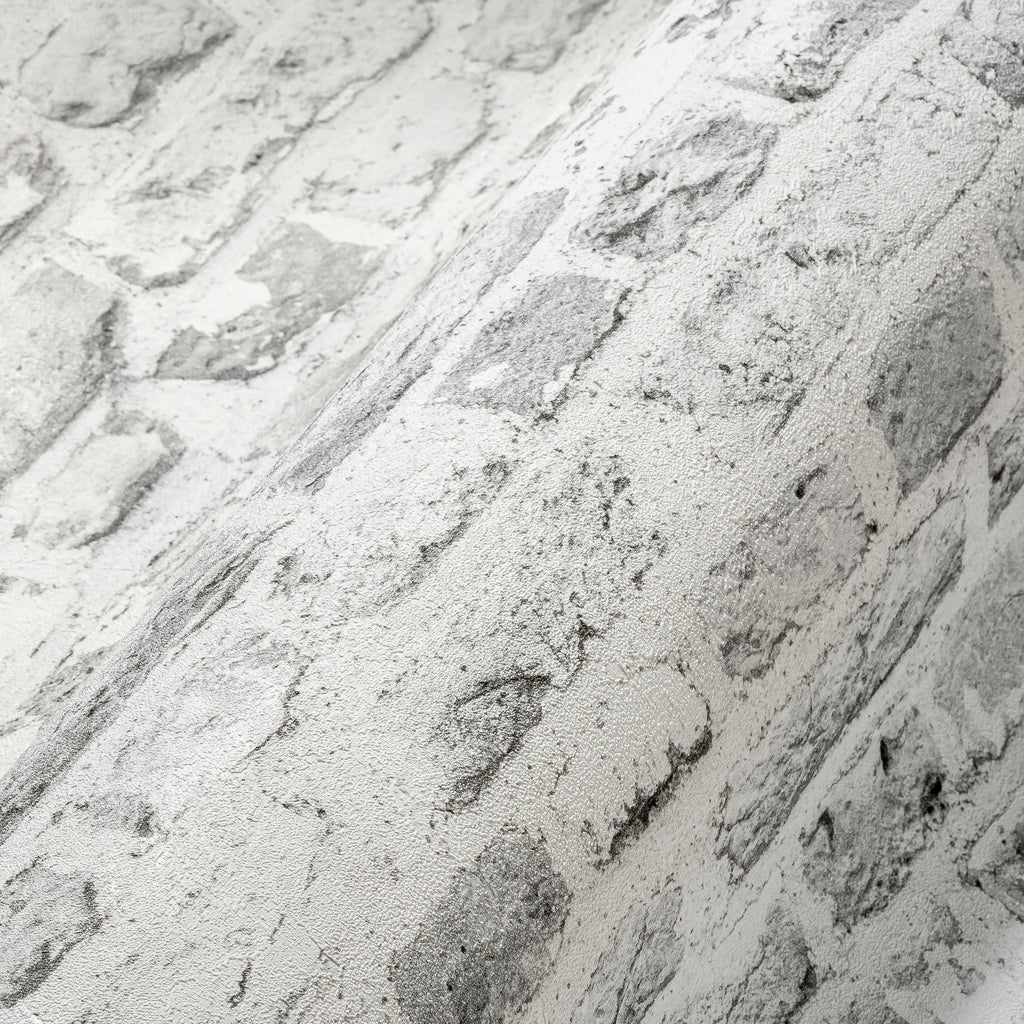 High-Quality Non-Woven Wallpaper Grey Stone Look