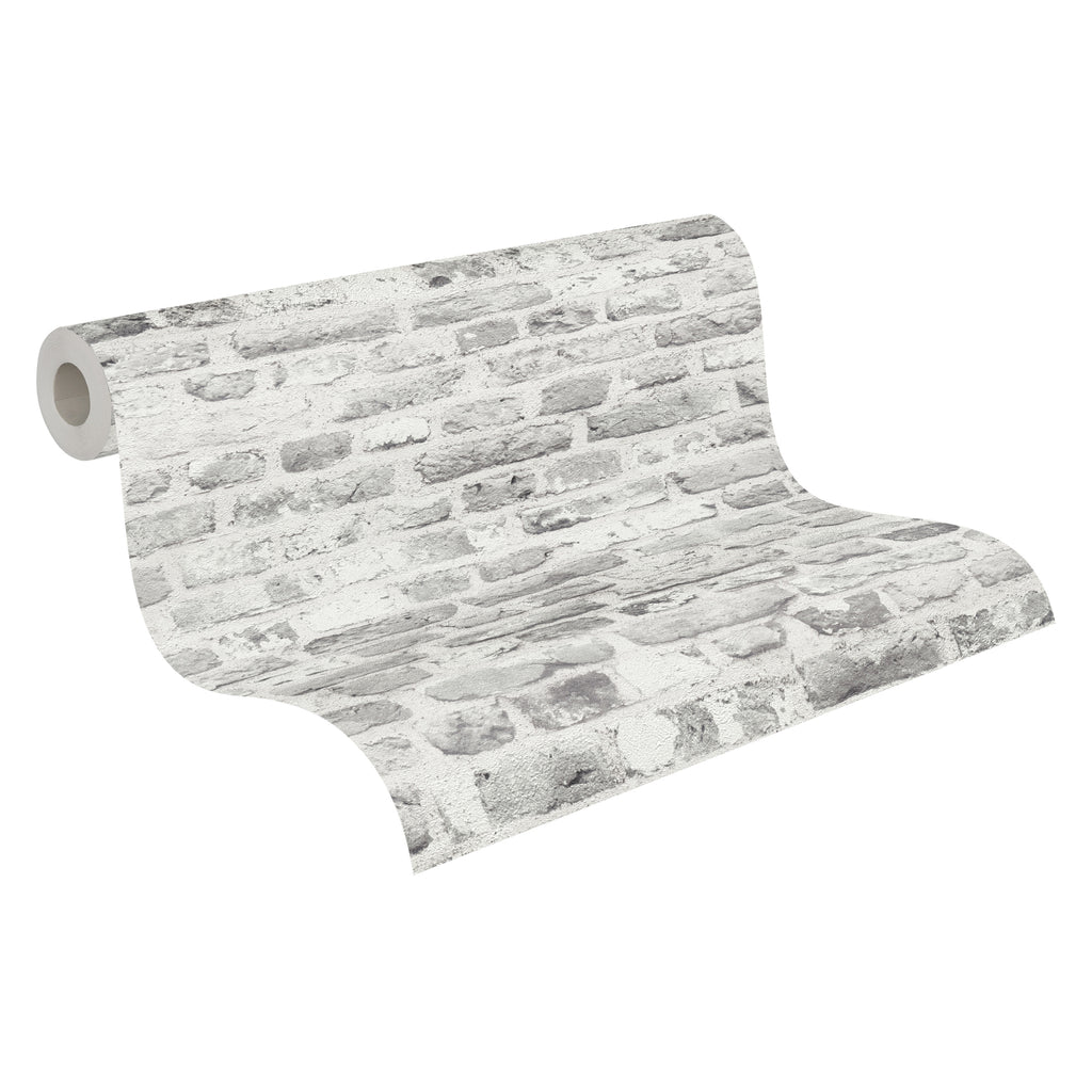 High-Quality Non-Woven Wallpaper Grey Stone Look
