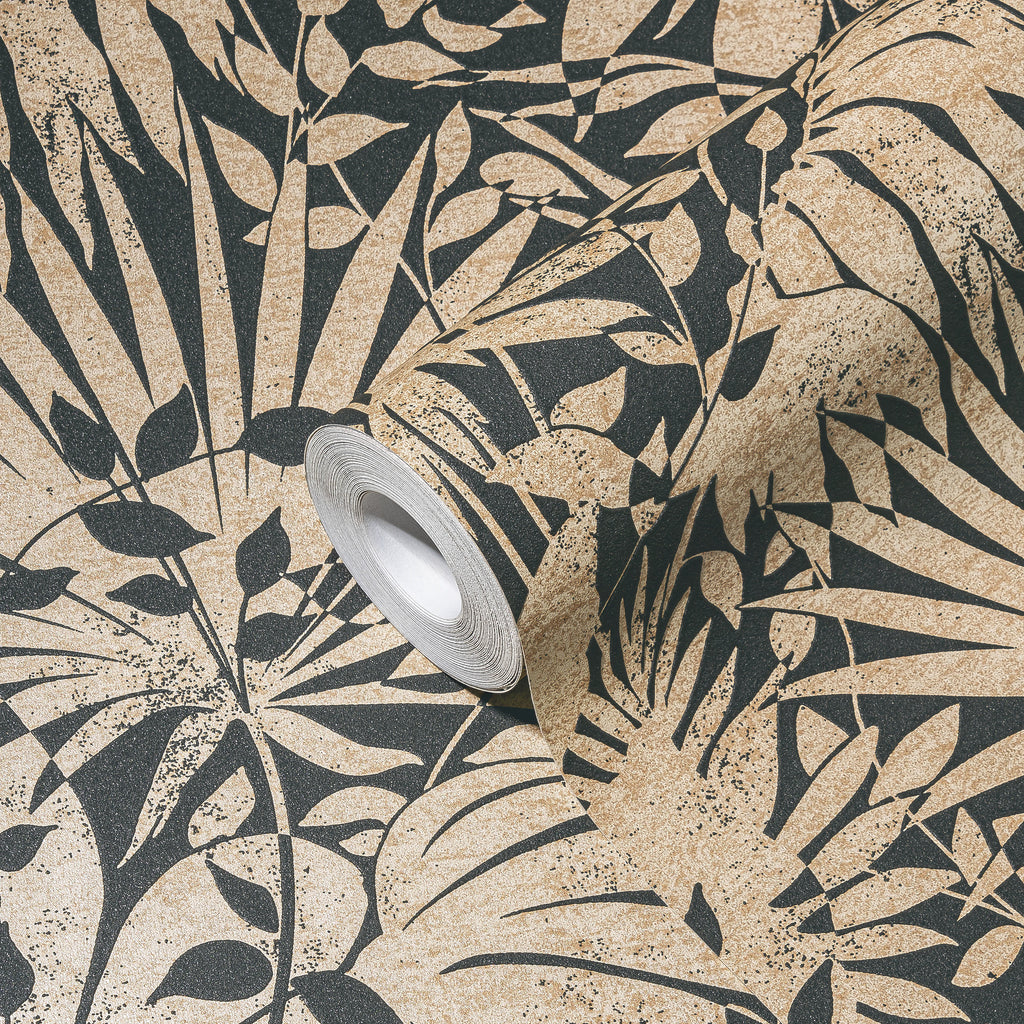 Hochwertige Vliestapete Gold Floral