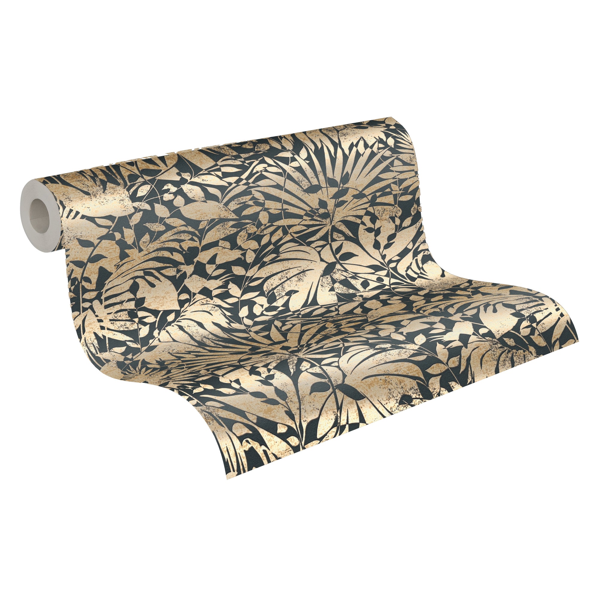 Hochwertige Vliestapete Gold Floral