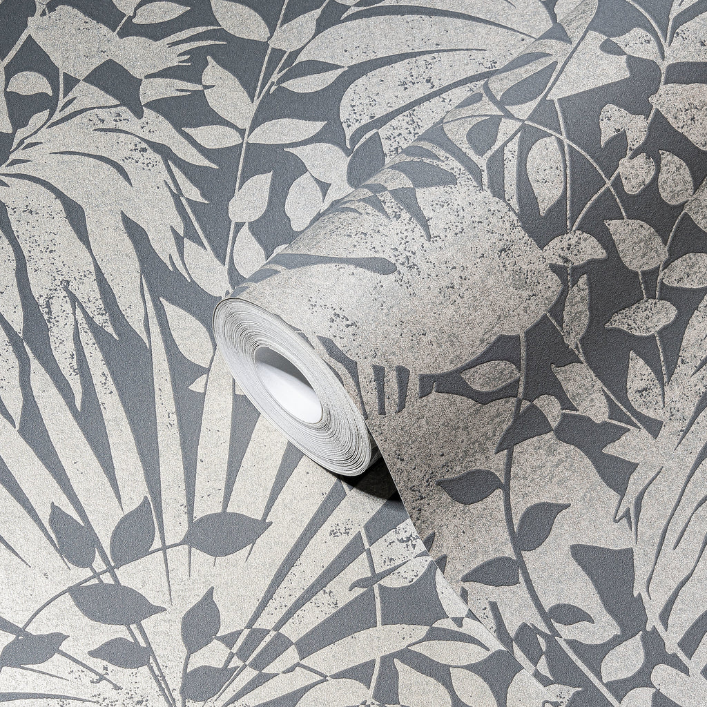 Premium Non-Woven Wallpaper Grey Floral