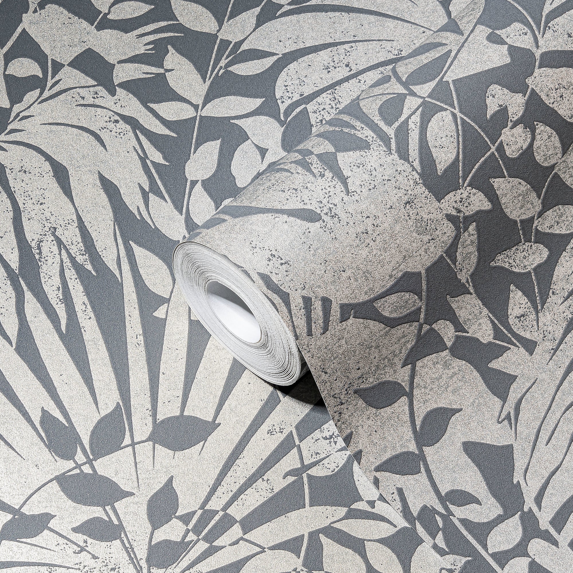 Premium Non-Woven Wallpaper Grey Floral