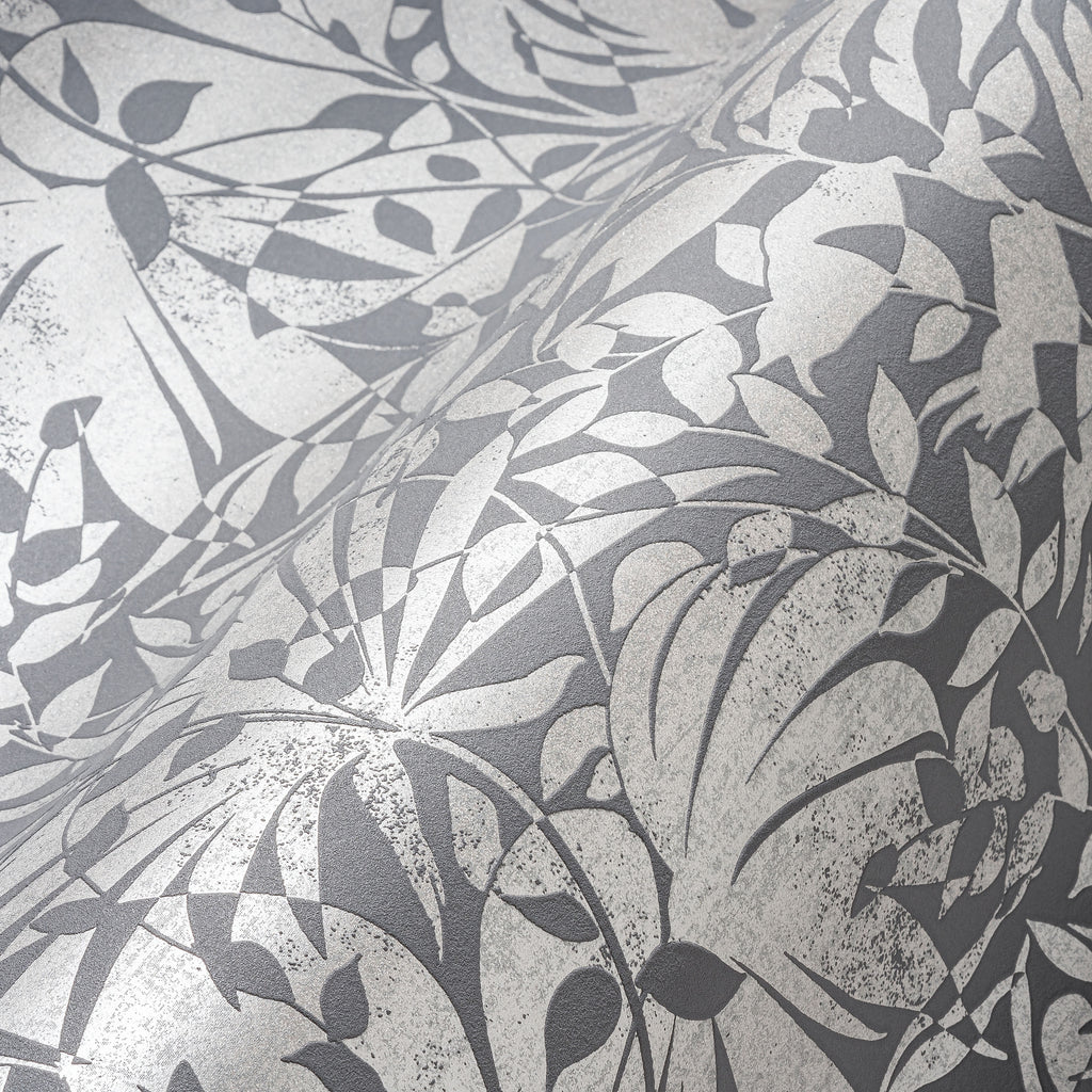 Premium Non-Woven Wallpaper Grey Floral