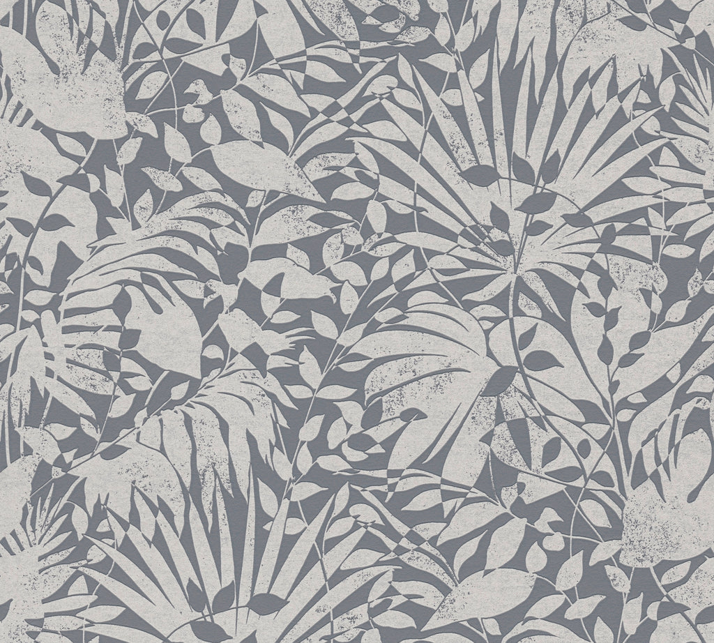 Premium Non-Woven Wallpaper Grey Floral