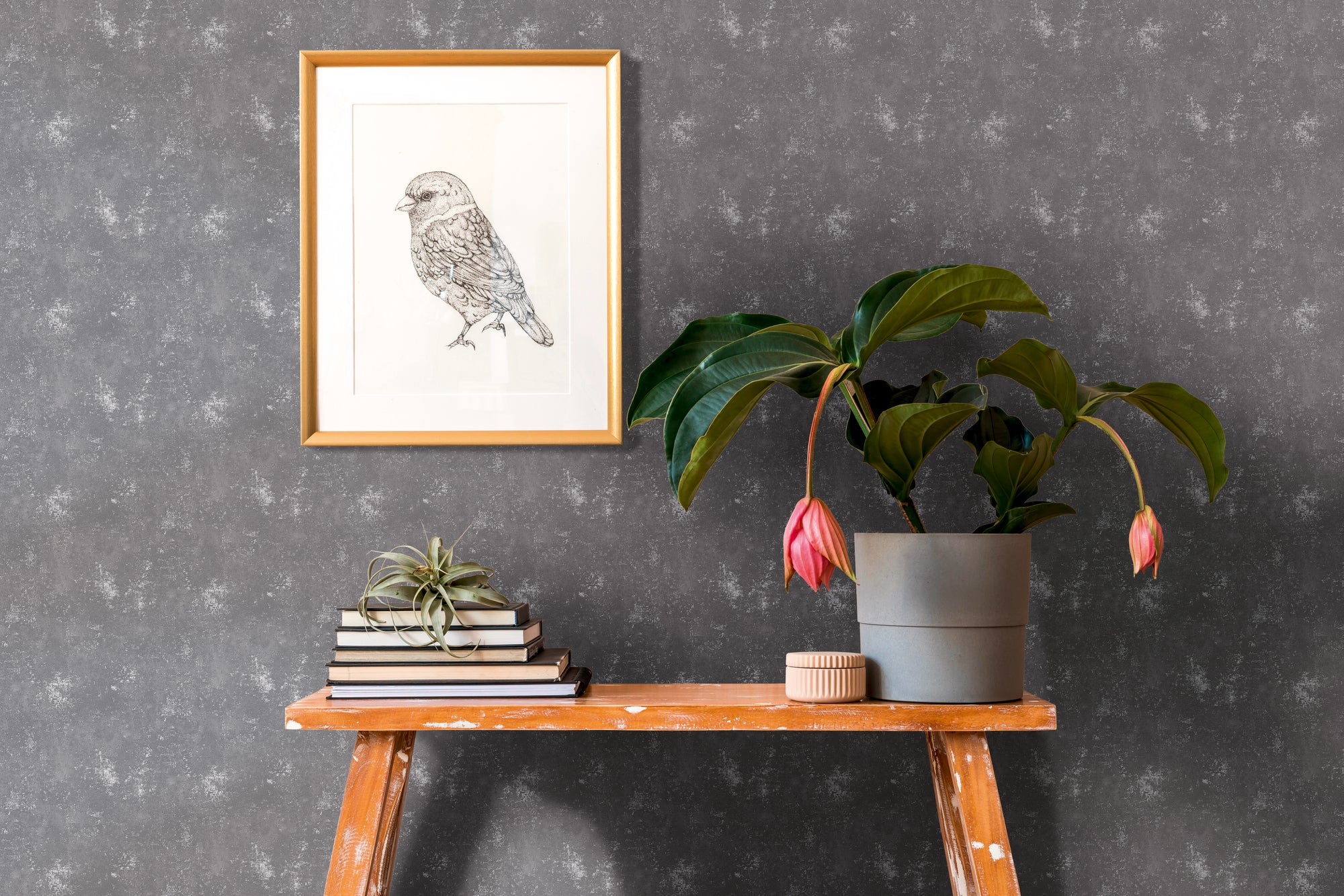 High-Quality Non-Woven Wallpaper Grey Texture