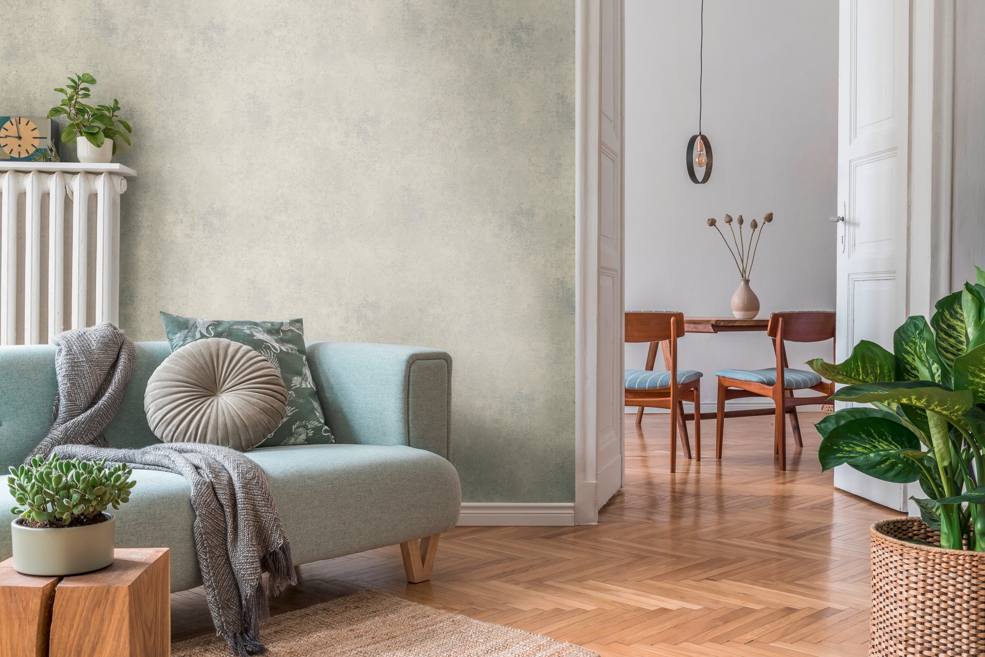 High-Quality Non-Woven Wallpaper White Texture