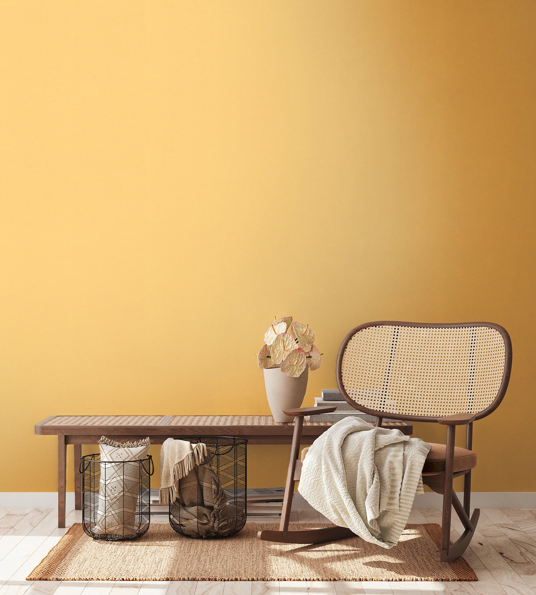 Hochwertige Tapete aus der Kollektion Pintwalls III in Gelb