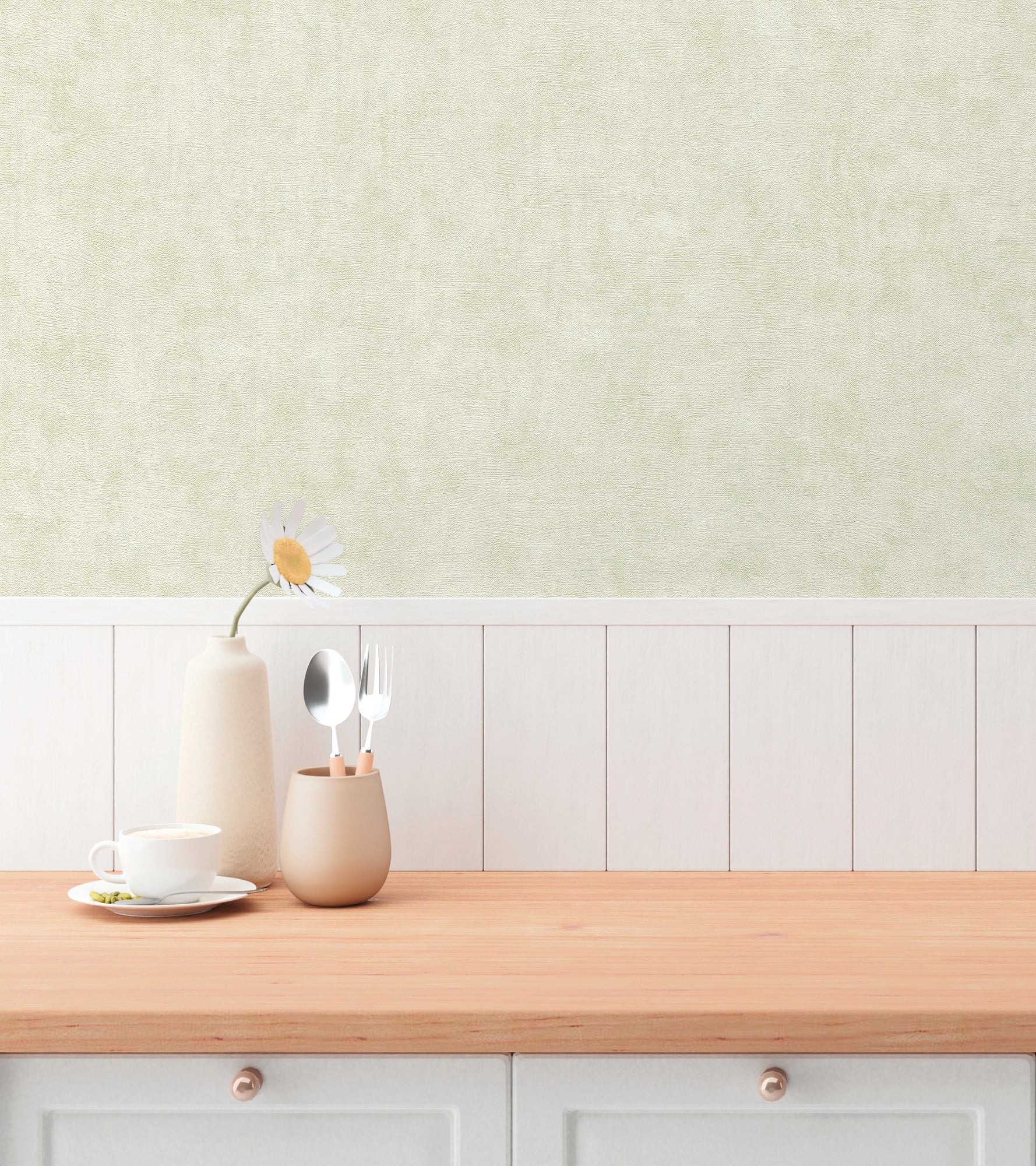 High-quality wallpaper from the Hygge III collection in green 