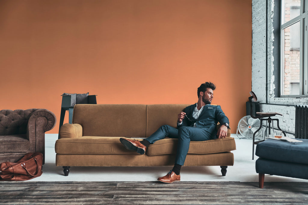 High-quality wallpaper from the Aquarelle Dreams collection in orange 