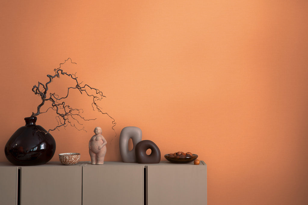 High-quality wallpaper from the Aquarelle Dreams collection in orange 