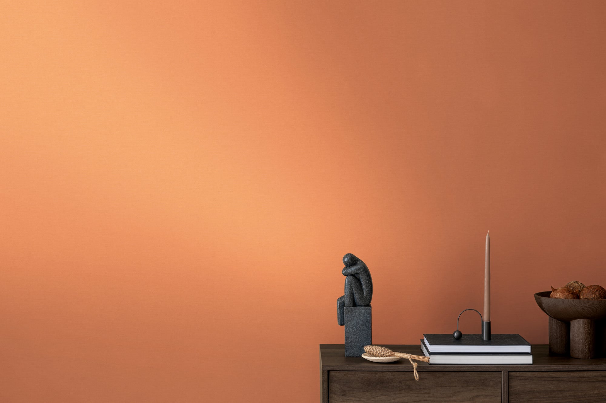 High-quality wallpaper from the Aquarelle Dreams collection in orange 