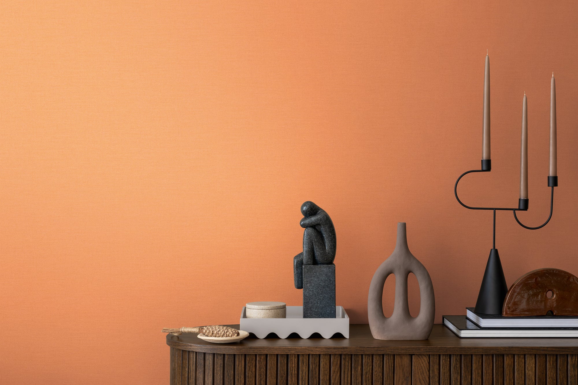 High-quality wallpaper from the Aquarelle Dreams collection in orange 