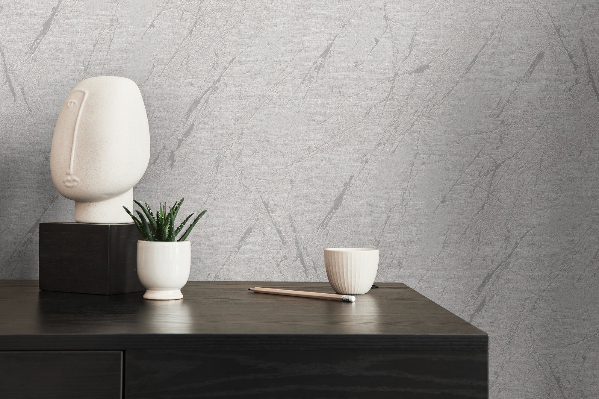 High-Quality Non-Woven Wallpaper Grey Marble