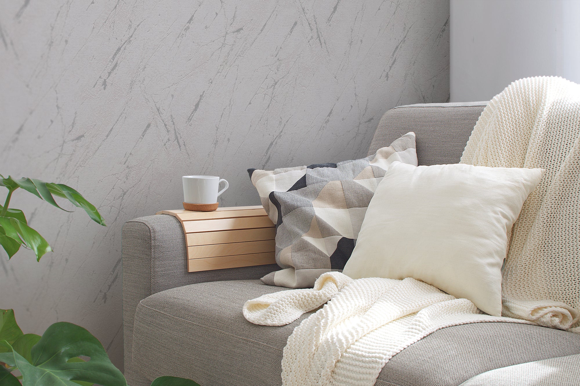 High-Quality Non-Woven Wallpaper Grey Marble