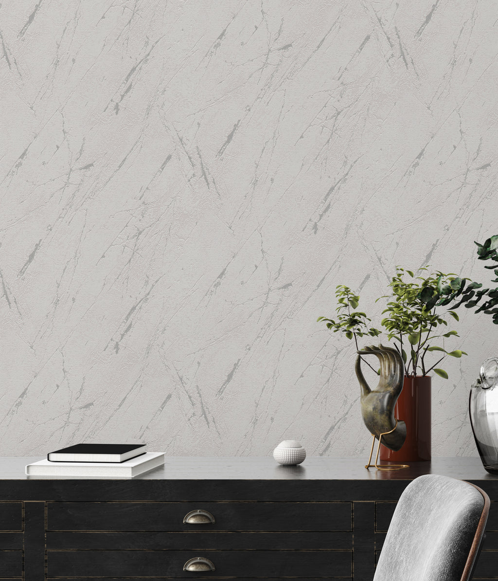 High-Quality Non-Woven Wallpaper Grey Marble