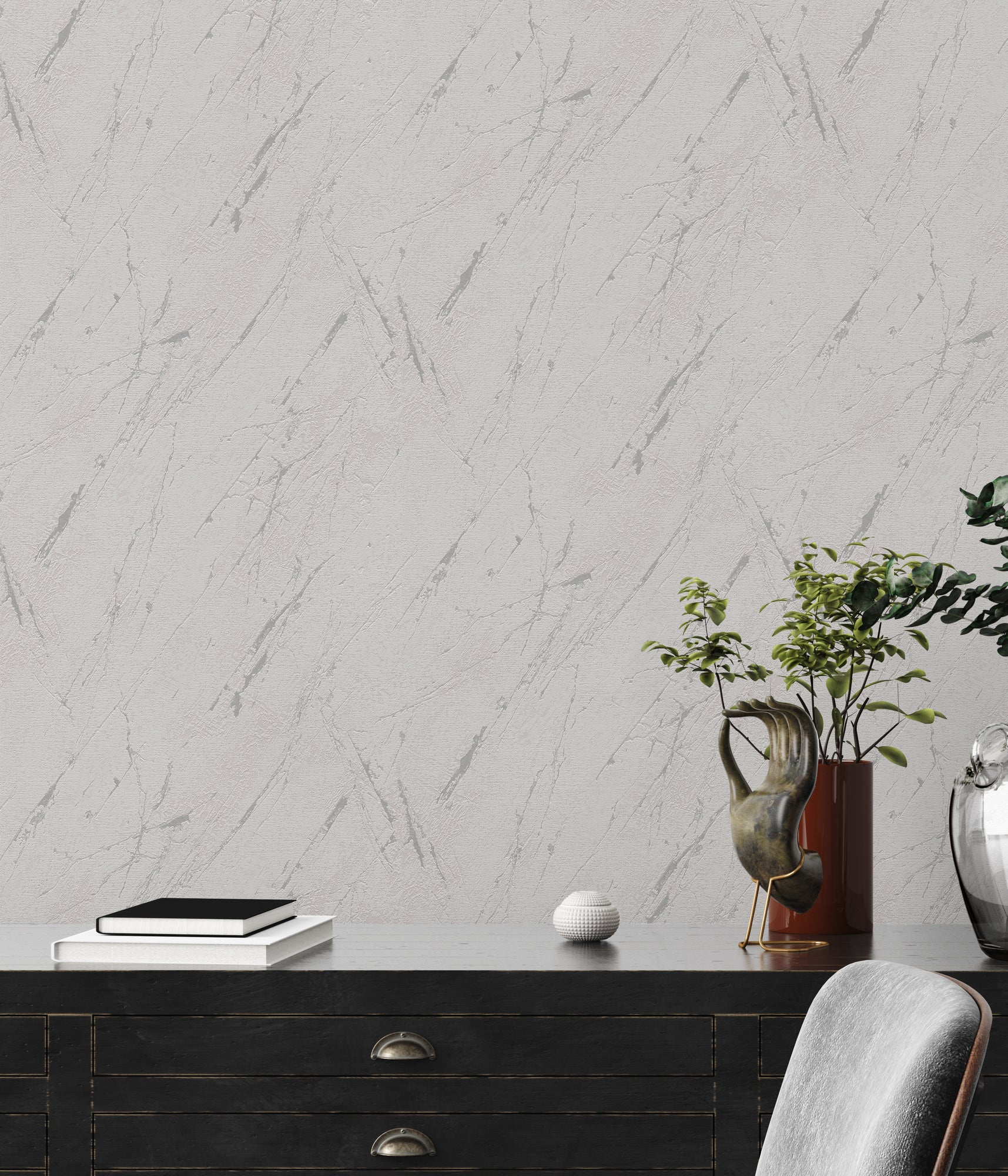 High-Quality Non-Woven Wallpaper Grey Marble