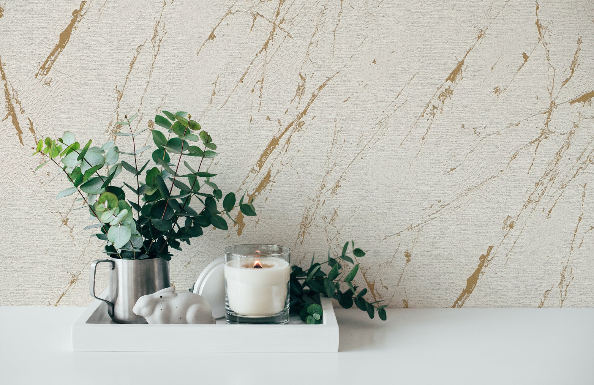 High-Quality Non-Woven Wallpaper Beige Marble