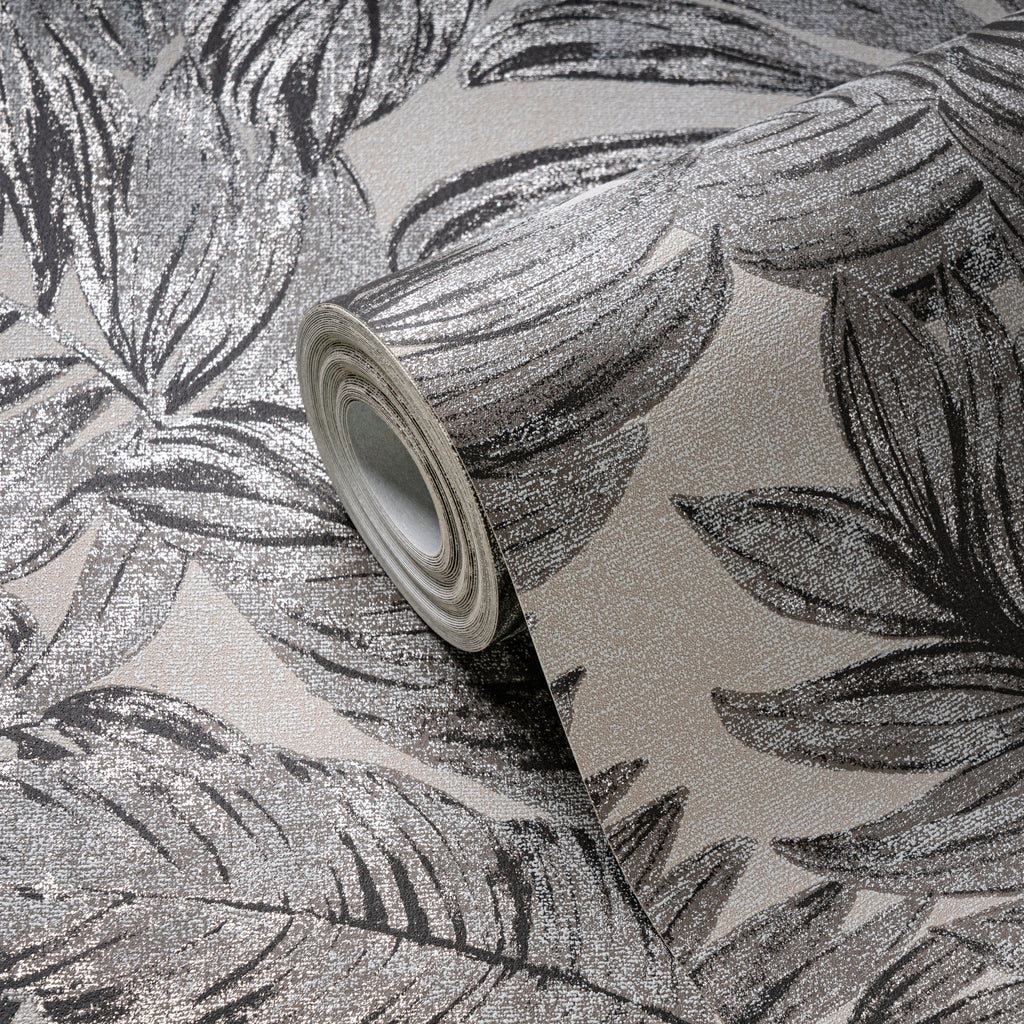 Hochwertige Vliestapete Braun Floral