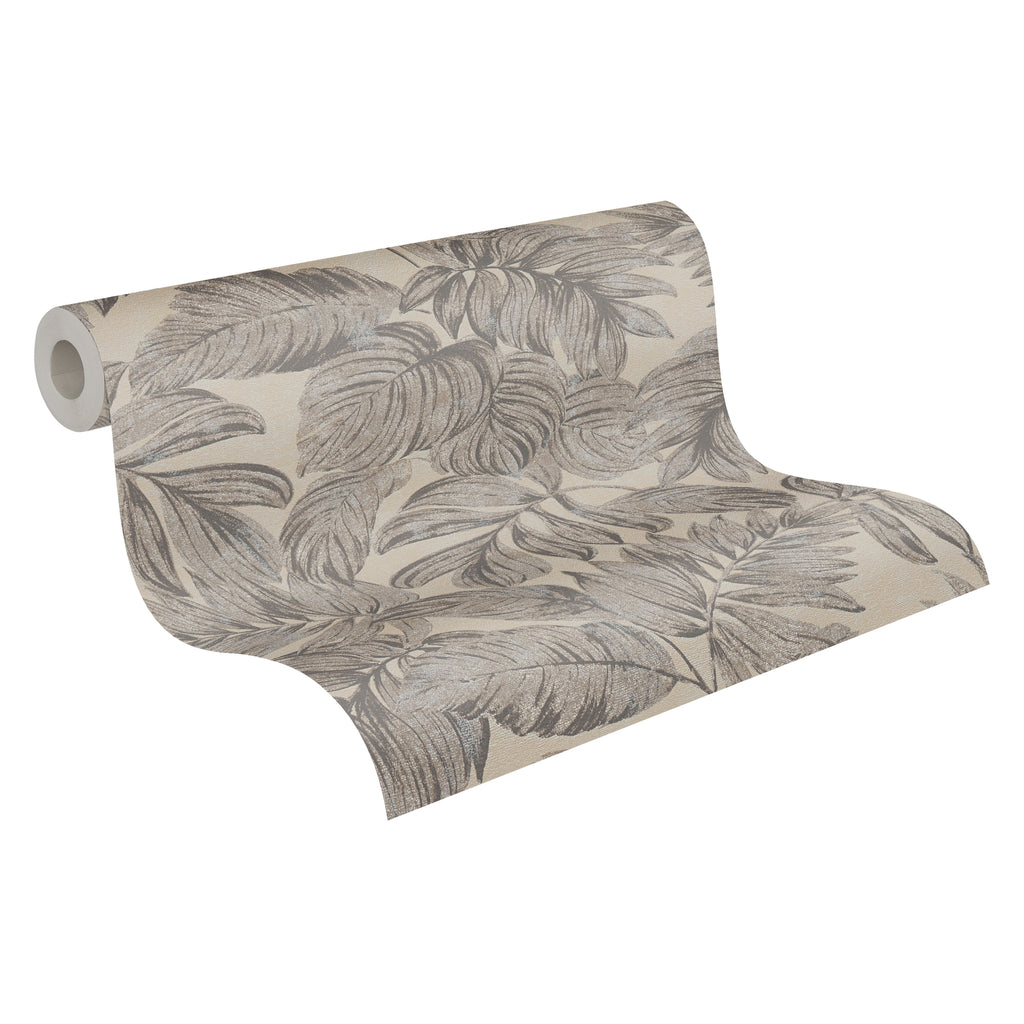 Hochwertige Vliestapete Braun Floral
