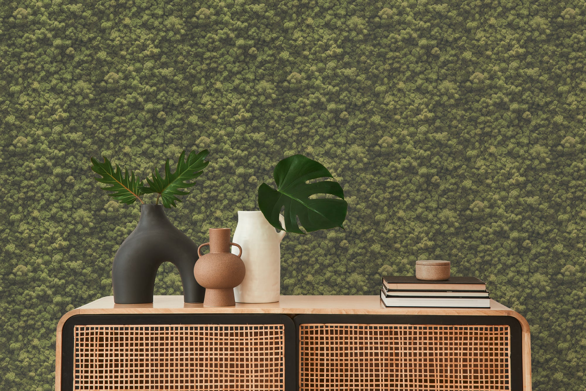 High-Quality Non-Woven Wallpaper Green Texture