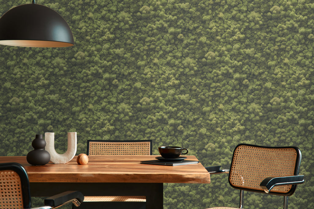 High-Quality Non-Woven Wallpaper Green Texture