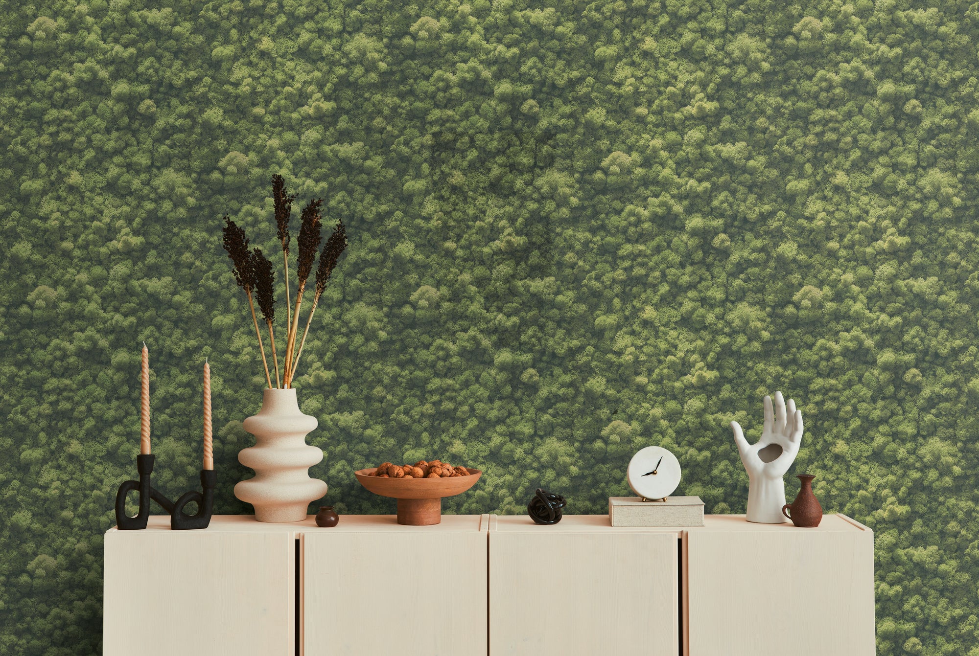 High-Quality Non-Woven Wallpaper Green Texture