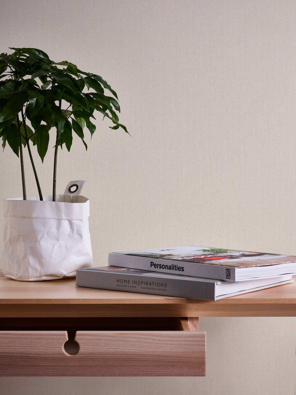 High-Quality Non-Woven Wallpaper Beige Texture