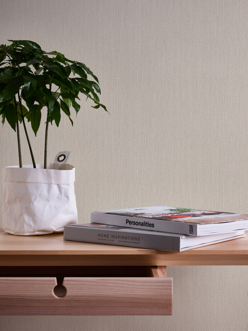 High-Quality Non-Woven Wallpaper Cream Texture