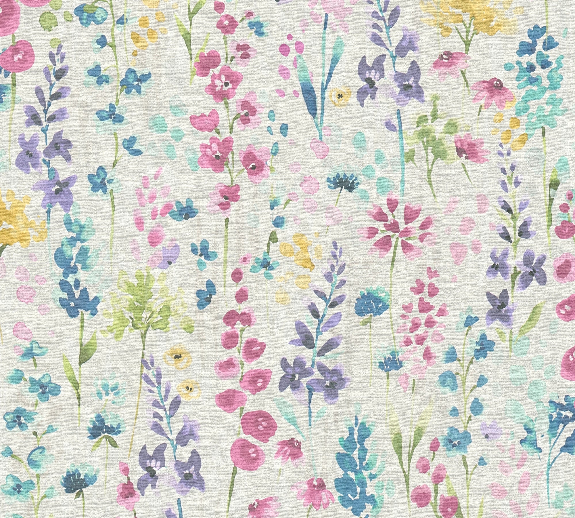 High-quality wallpaper from the Aquarelle Dreams collection in white 