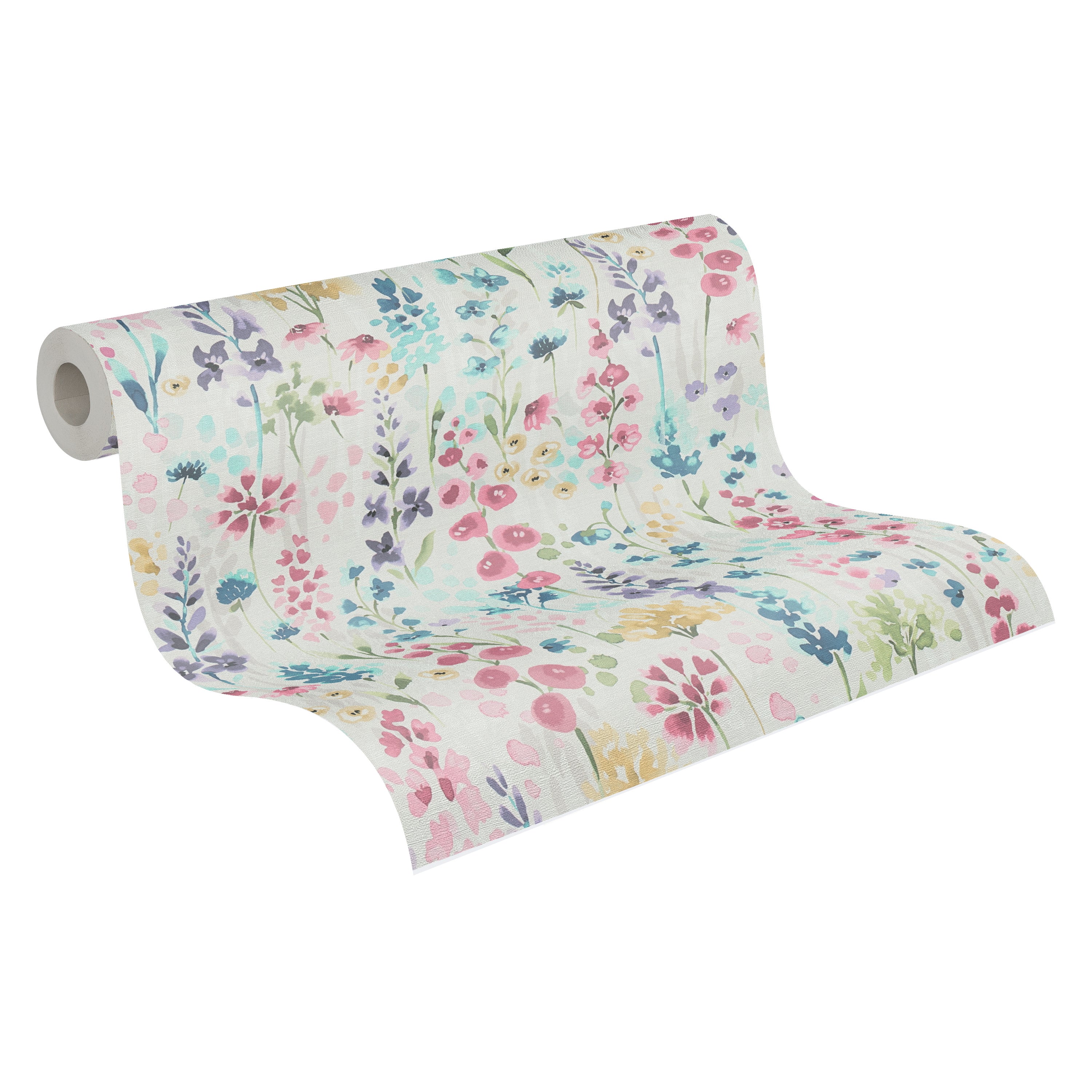 High-quality wallpaper from the Aquarelle Dreams collection in white 