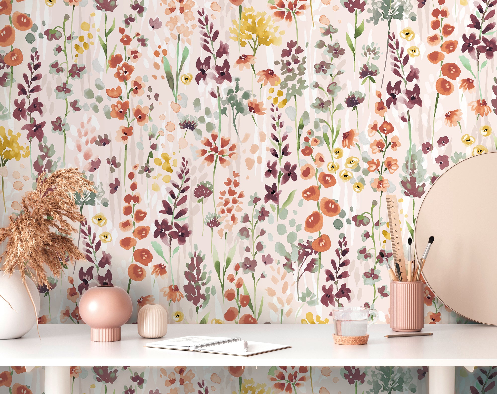 High-quality wallpaper from the Aquarelle Dreams collection in beige 