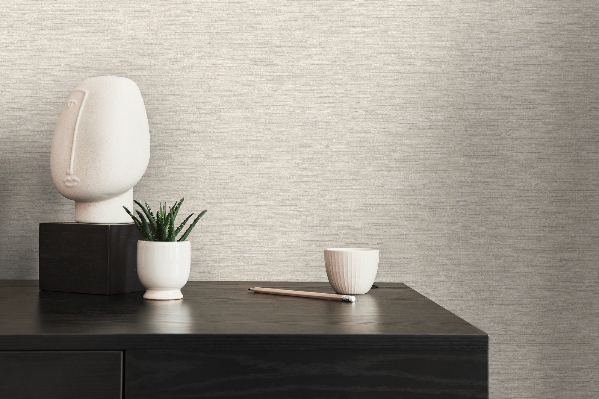 High-Quality Non-Woven Wallpaper Beige Structure
