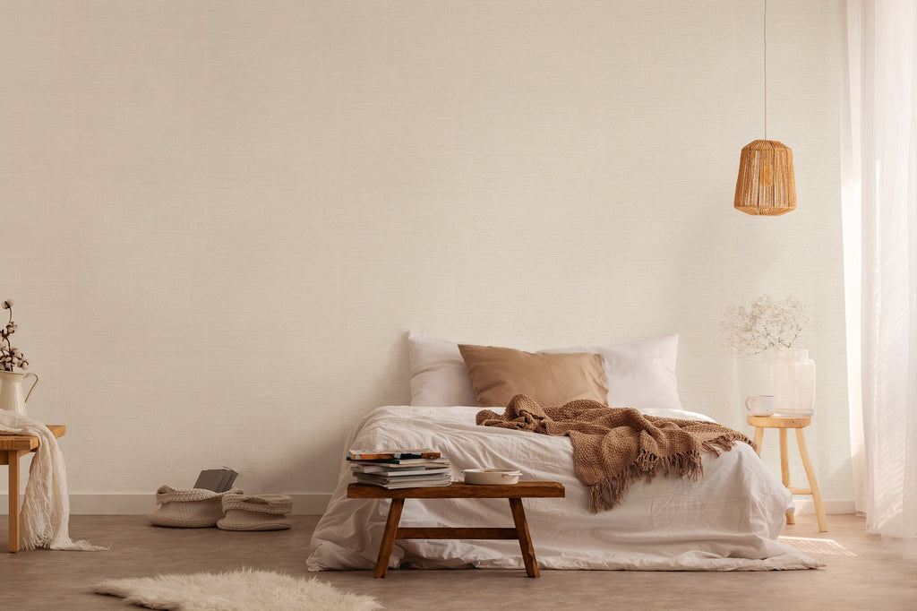 High-Quality Non-Woven Wallpaper Beige Structure