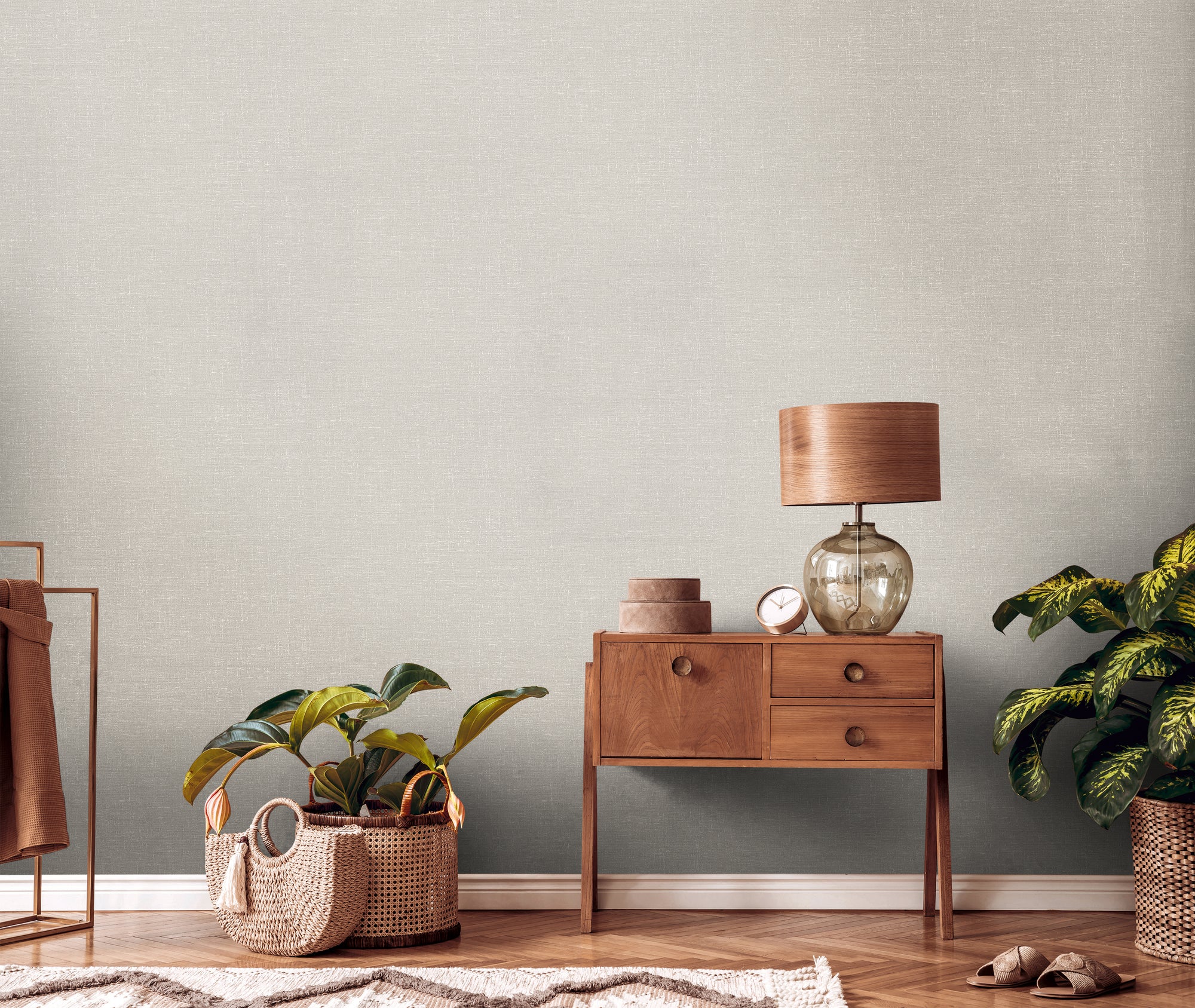 High-Quality Non-Woven Wallpaper Beige Structure