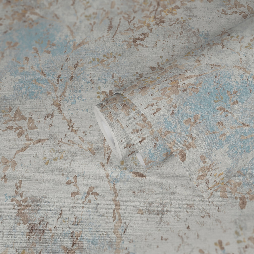 High-Quality Non-Woven Wallpaper Blue Floral