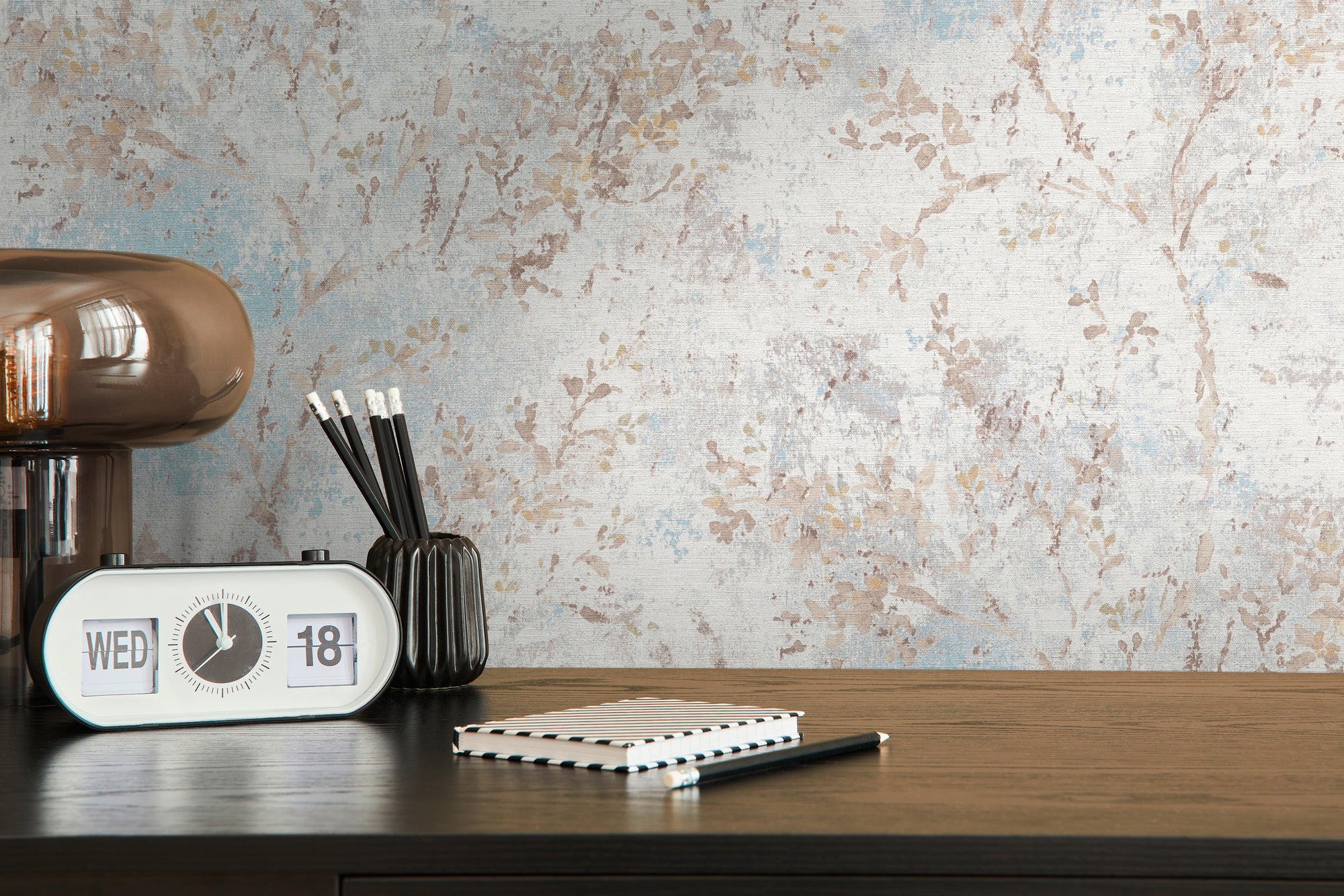 High-Quality Non-Woven Wallpaper Blue Floral