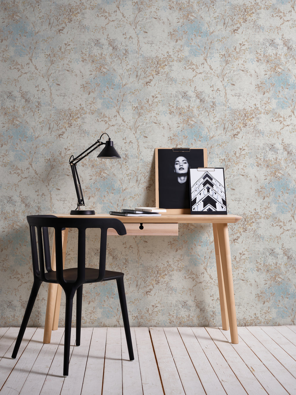 High-Quality Non-Woven Wallpaper Blue Floral