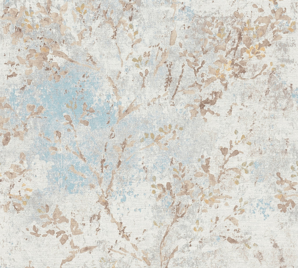 High-Quality Non-Woven Wallpaper Blue Floral