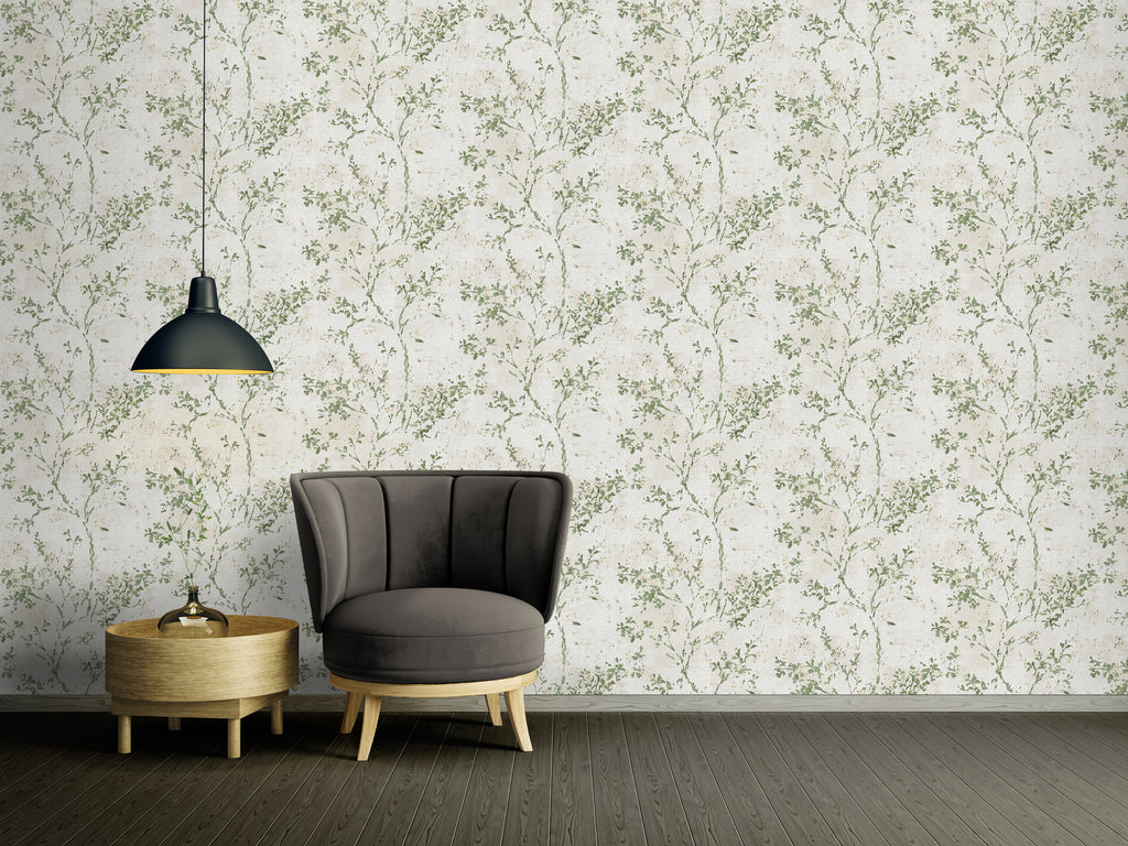 High-Quality Non-Woven Wallpaper Beige Floral