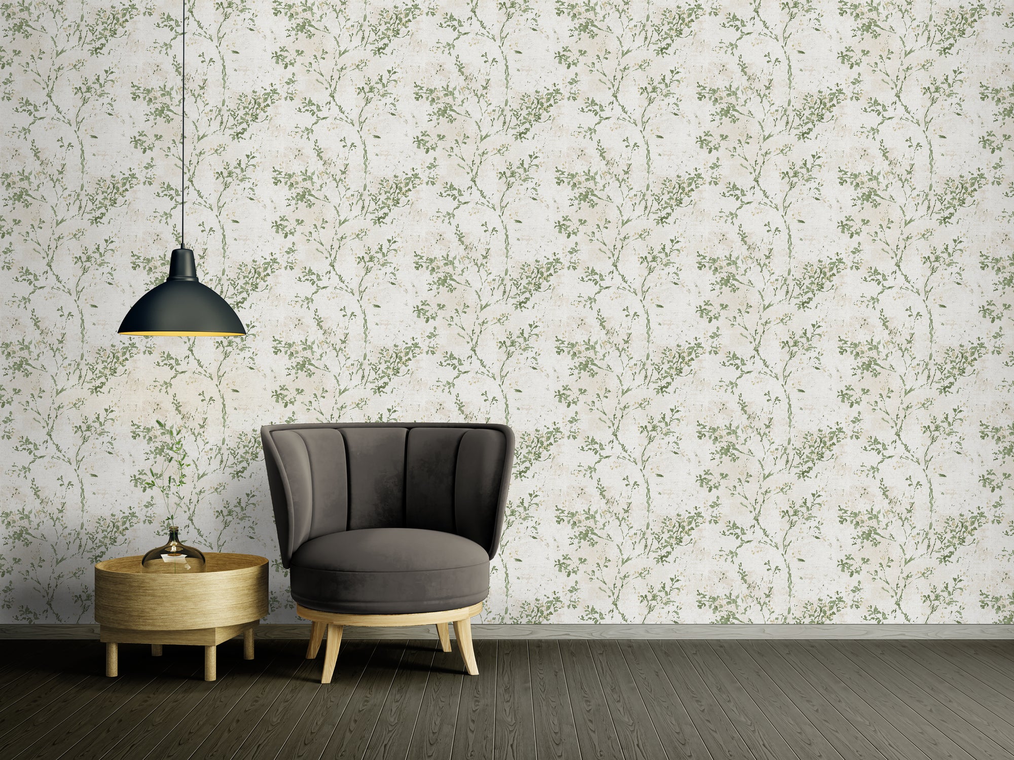 High-Quality Non-Woven Wallpaper Beige Floral