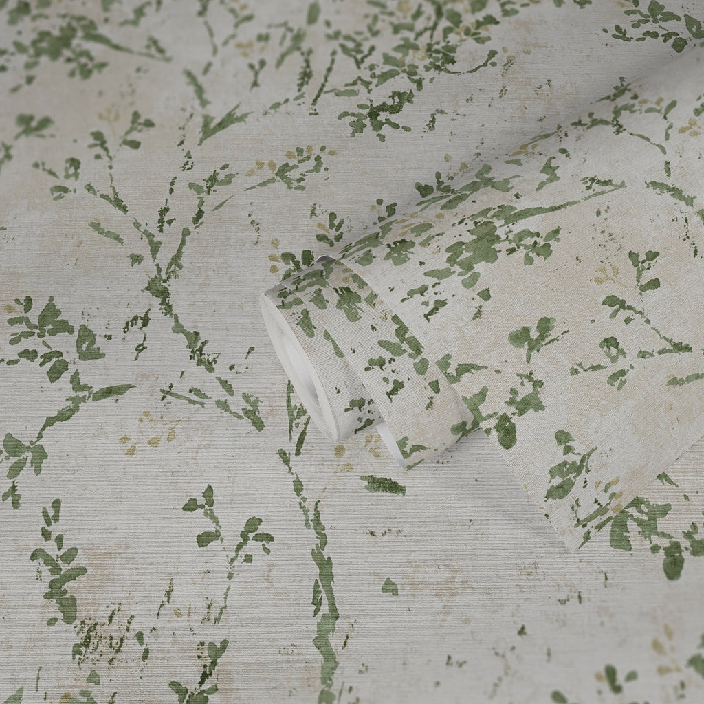 High-Quality Non-Woven Wallpaper Beige Floral