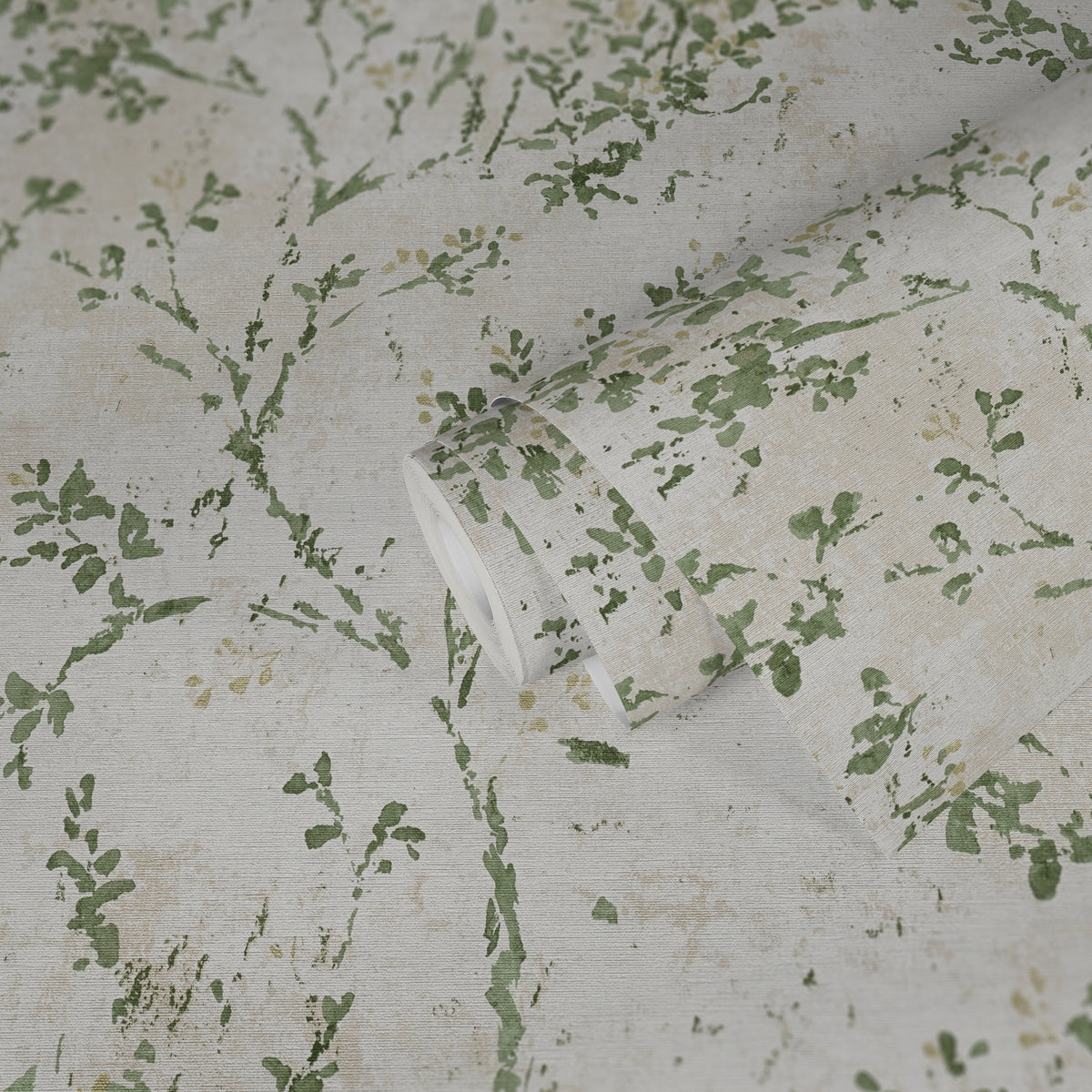 Hochwertige Vliestapete Beige Floral