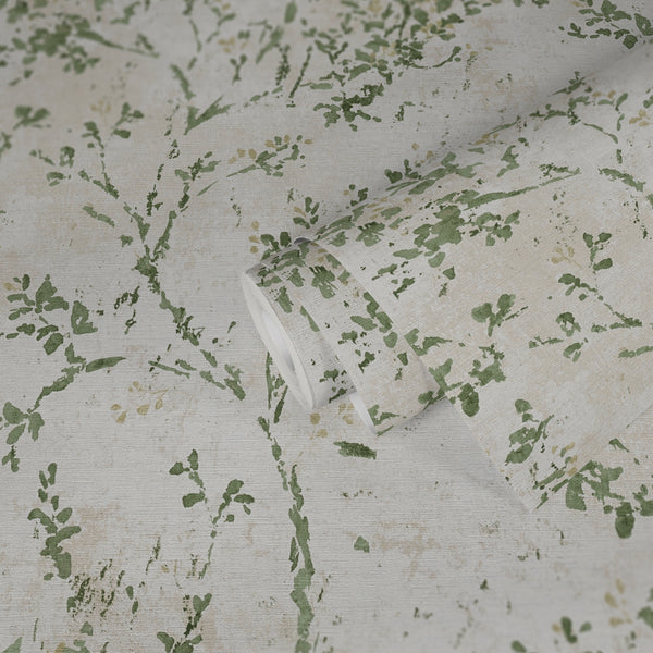Hochwertige Vliestapete Beige Floral
