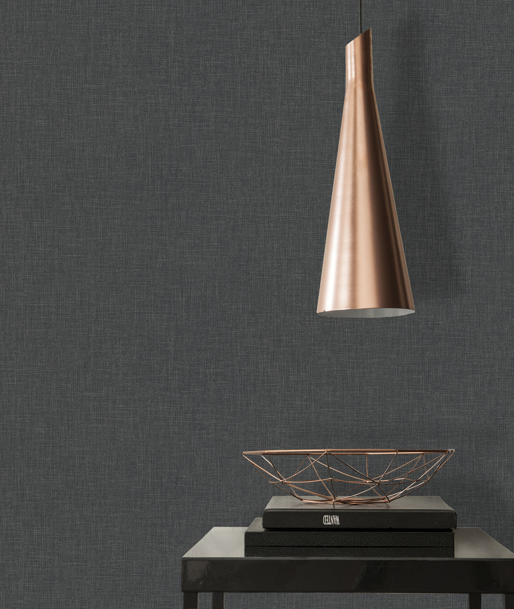 High-quality Non-woven Wallpaper Black Plain Wallpaper