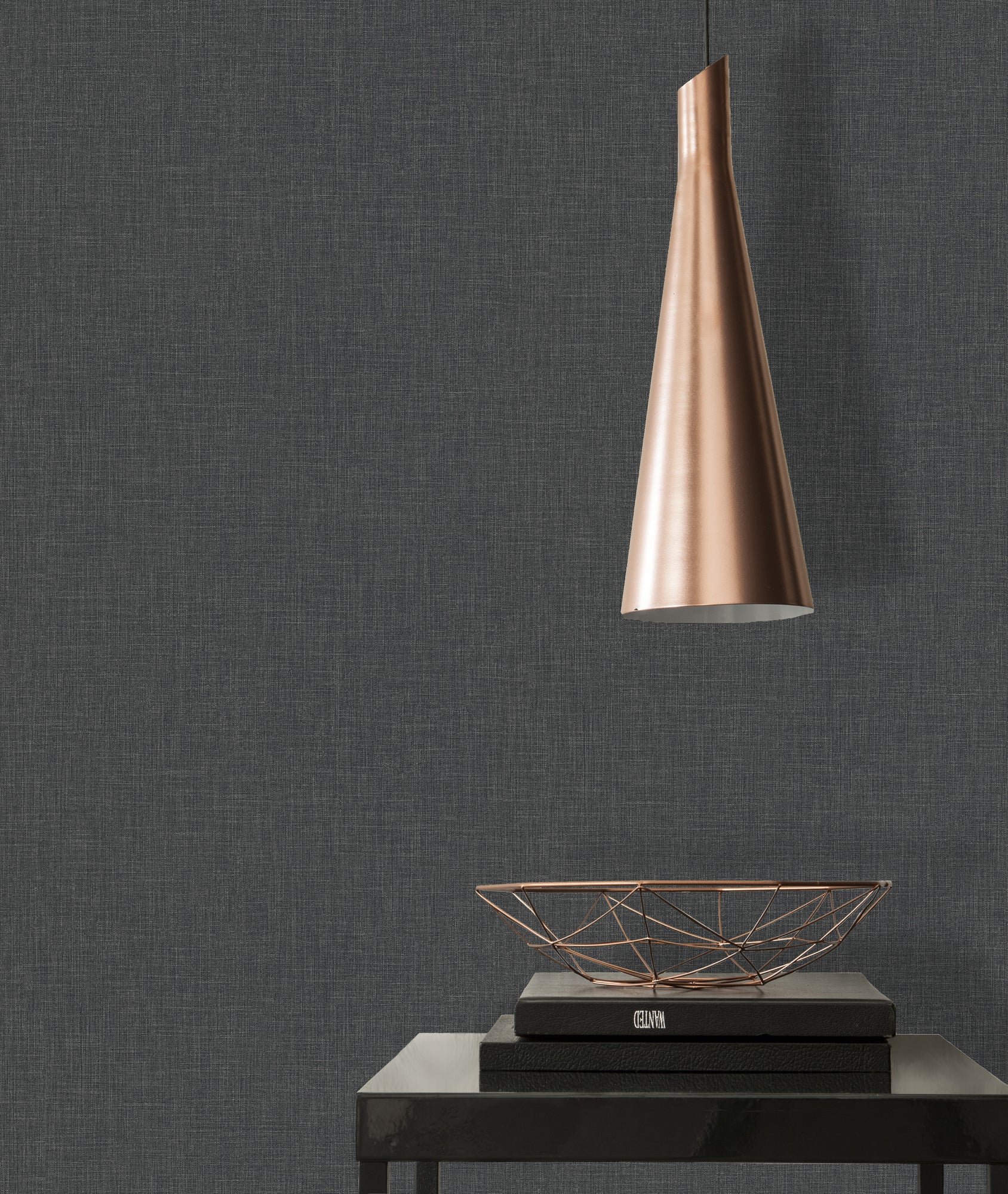 High-quality Non-woven Wallpaper Black Plain Wallpaper