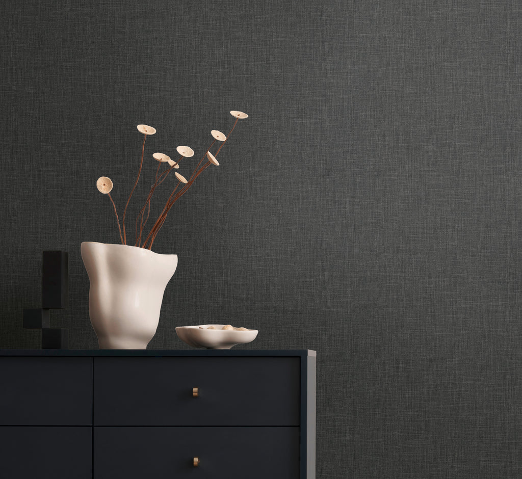High-quality Non-woven Wallpaper Black Plain Wallpaper