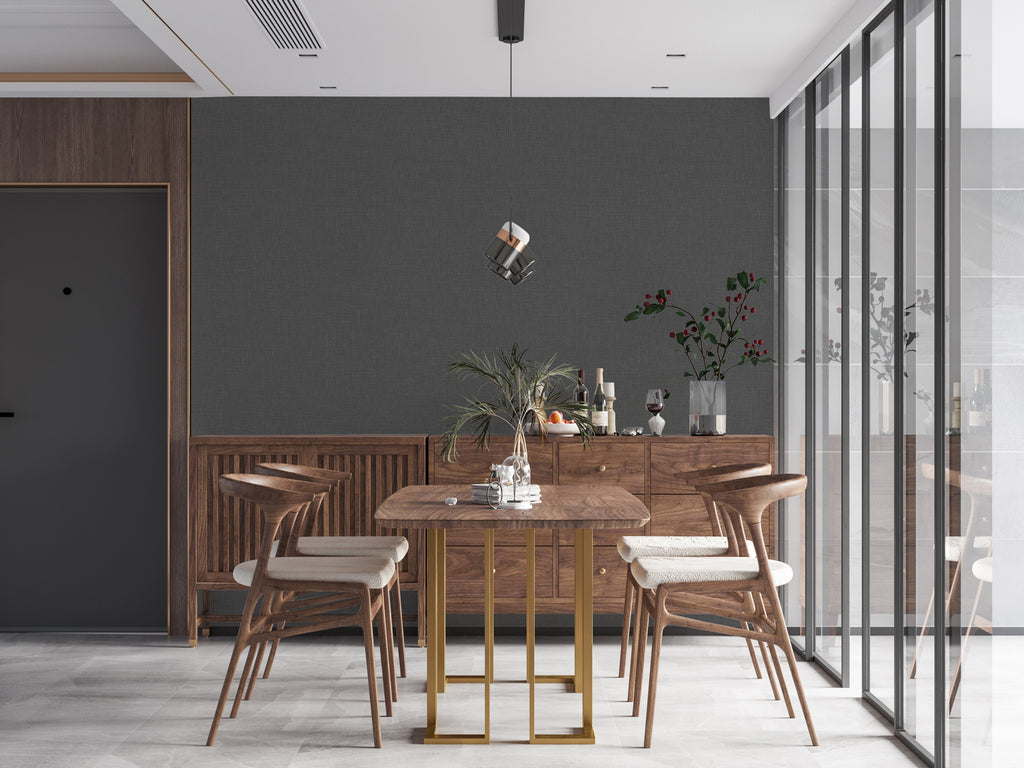 High-quality Non-woven Wallpaper Black Plain Wallpaper