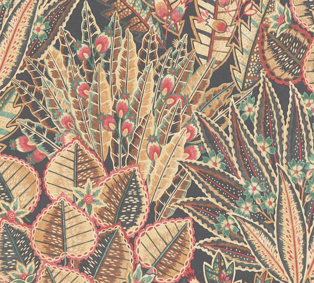 High-Quality Non-Woven Wallpaper Brown Floral