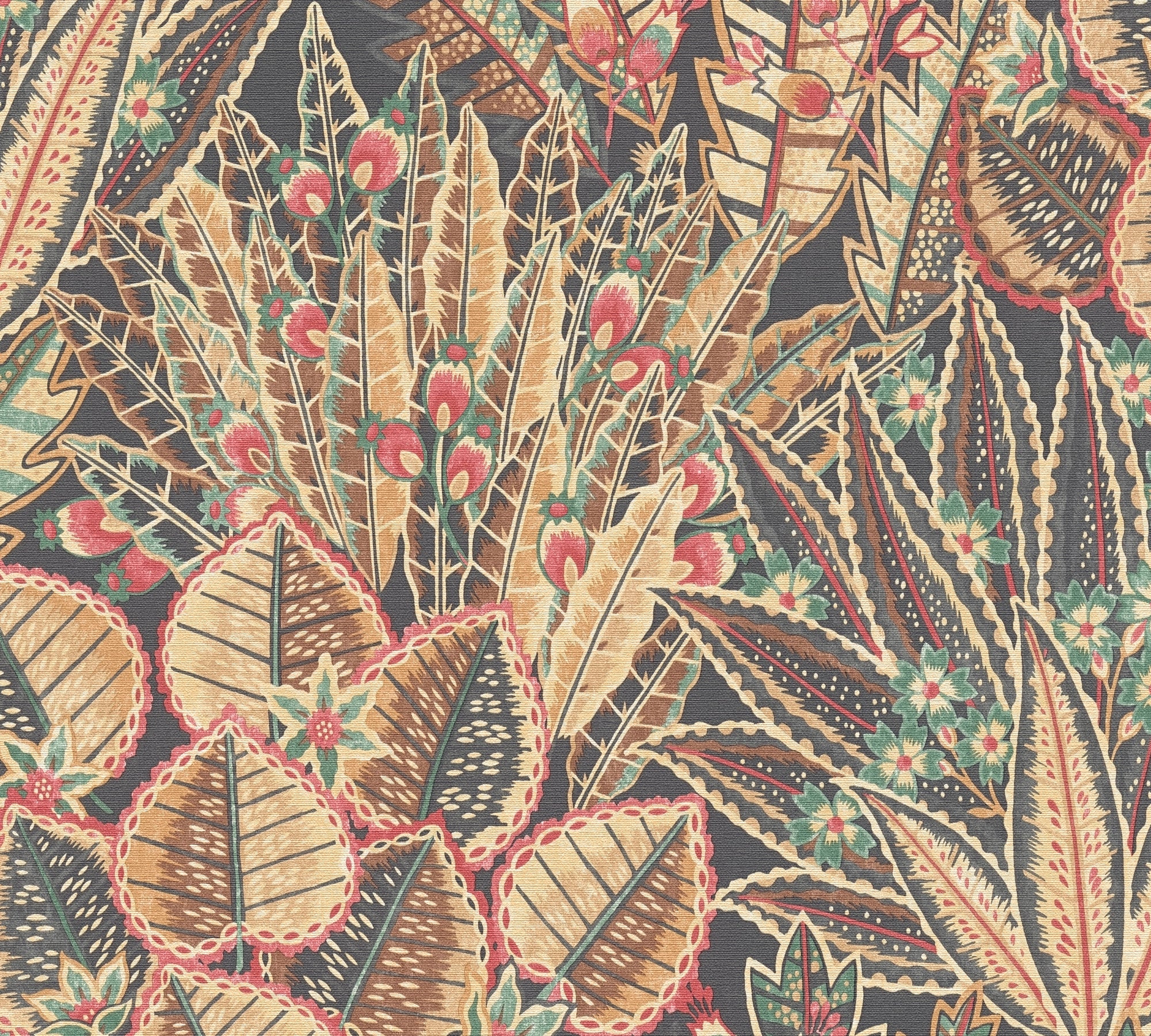 High-Quality Non-Woven Wallpaper Brown Floral