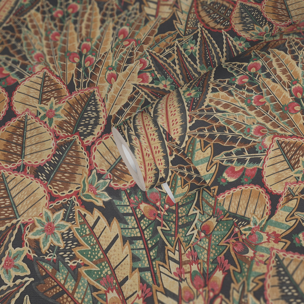High-Quality Non-Woven Wallpaper Brown Floral